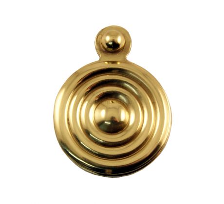 Polished Brass Reeded Door Key Hole Escutcheon 33mm