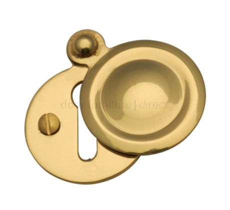 Polished Brass Plain Door Key Hole Escutcheon 33mm