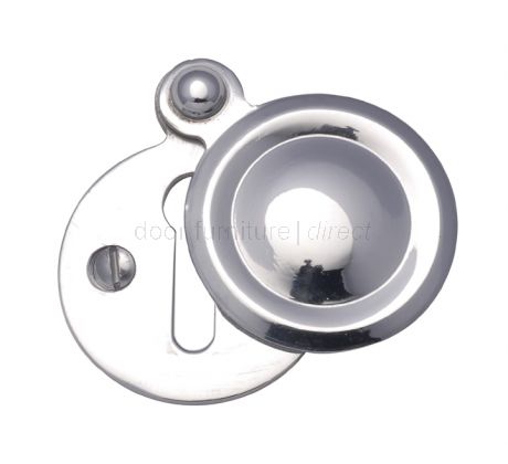 Polished Chrome Plain Door Key Hole Escutcheon 33mm