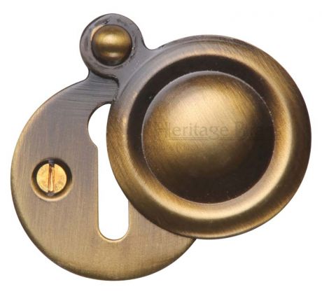 Antique Brass Plain Door Key Hole Escutcheon 33mm – Door Furniture Direct