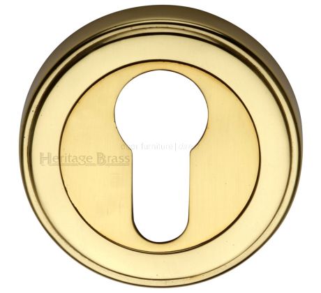 Polished Brass EURO Cylinder Escutcheon 53mm