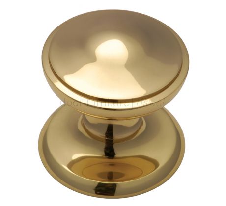 Polished Brass Stepped Edge Front Door Knob 3in