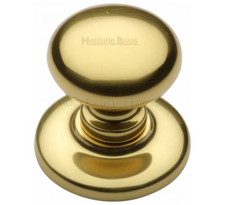 Polished Brass Round Centre Door Knob 78mm (3in)