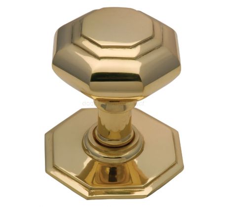 Polished Brass Octagonal Front Door Knob 3in (76mm)