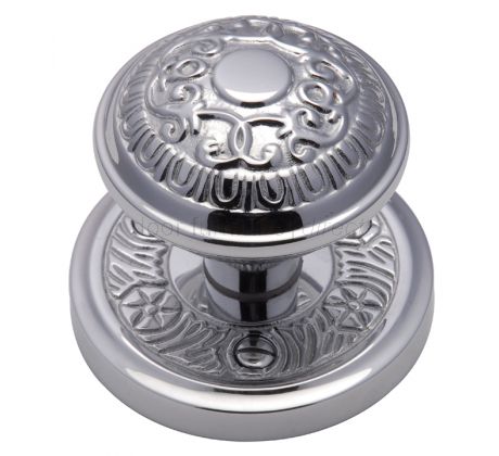 Polished Chrome Aydon Decorative Mortice Door Knob Set 57mm