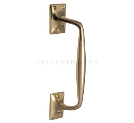 Polished Brass Cranked Door Pull Handle 12in (310mm)
