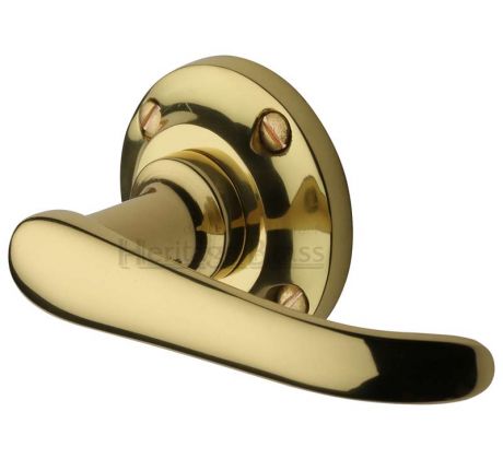 Windsor Polished Brass Straight Lever on Round Rose