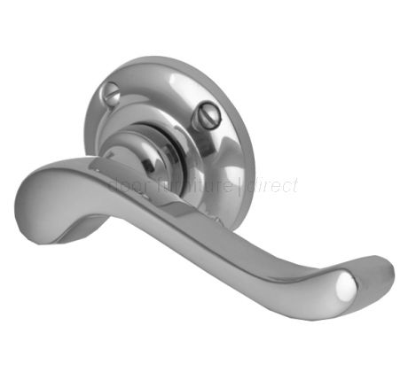 Bedford Polished Chrome Scroll Lever on Round Rose V820PC