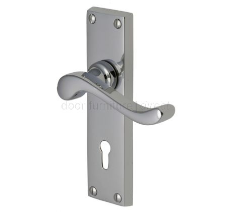 Bedford Scroll Lever Polished Chrome Keyhole Door Handles