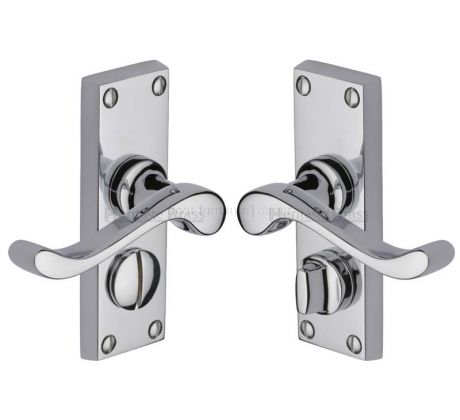 Bedford Scroll Lever Polished Chrome Privacy Door Handles