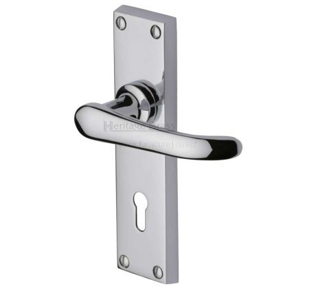 Windsor Polished Chrome Straight Lever Keyhole Door Handles