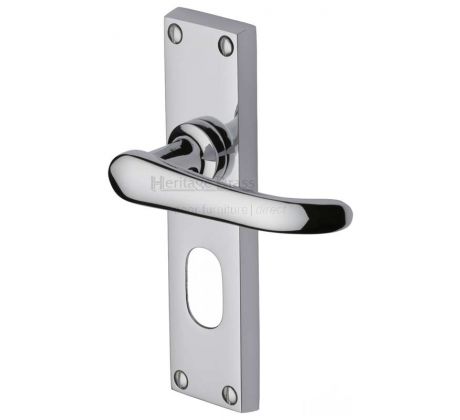 Windsor Straight Lever Polished Chrome Oval Cylinder Door Handles