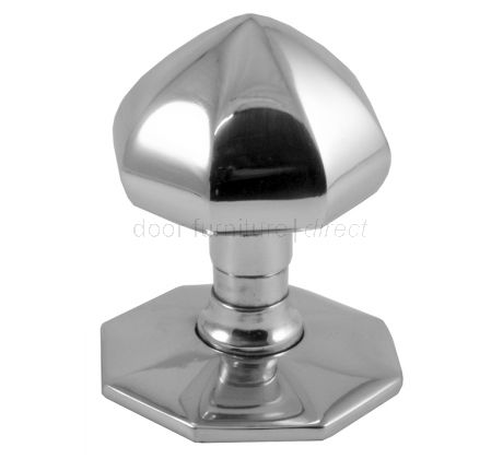 Polished Chrome Faceted Front Door Knob 2.5in (64mm)