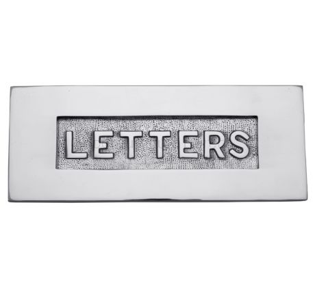 Polished Chrome Letter Box 10x4in (254x101mm) with Raised LETTERS