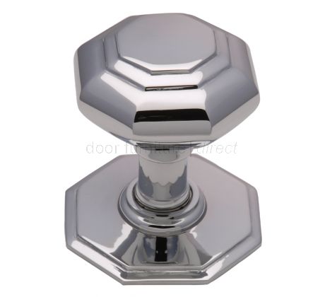 Polished Chrome Octagonal Front Door Knob 3in (76mm)