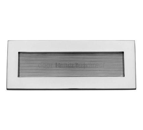 Heritage RR852 Polished Chrome Reeded Letter Plate 254x101mm