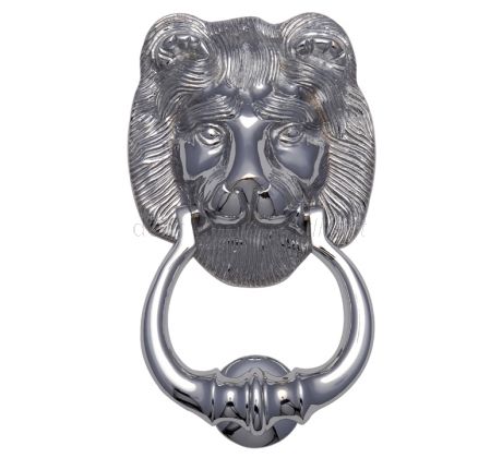 Polished Chrome Lion Front Door Knocker 180mm