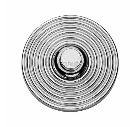 Heritage RR1186 Polished Chrome Reeded Bell Push 53mm
