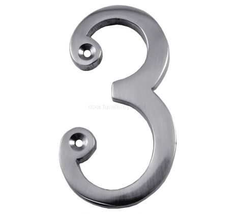 Polished Chrome Screw Fixed Door Numbers 0-9 3in (76mm) C1560