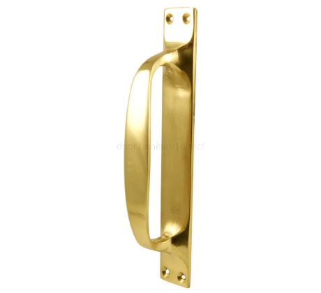 Polished Brass D Style Pull Handle on Backplate 6.3/4in (172mm)