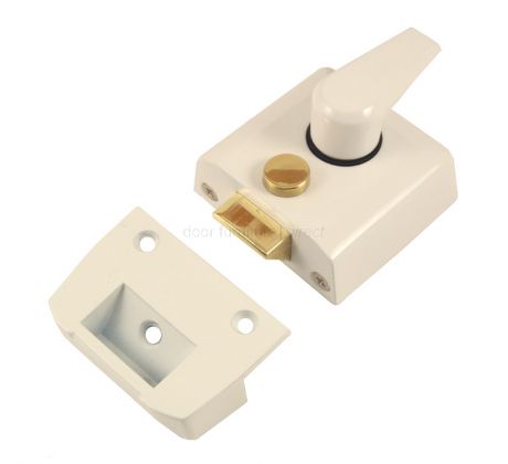 White Front Door Nightlatch Standard and Narrow Style