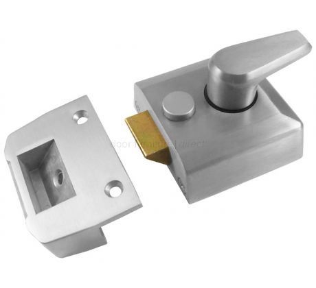 Satin Chrome Front Door Nightlatch Standard and Narrow Style