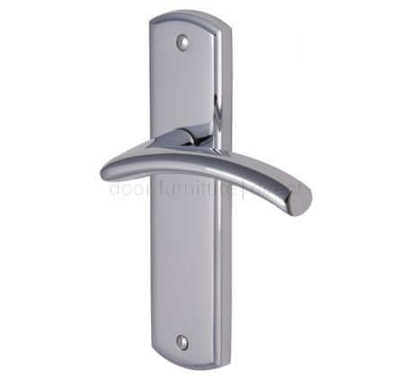 Centaur Curved Lever Polished Chrome Latch Door Handles