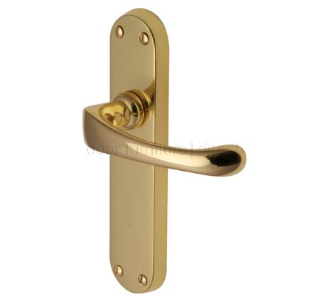 Gloucester Shaped Lever Polished Brass Latch Door Handles