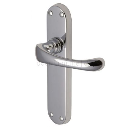 Gloucester Shaped Lever Polished Chrome Latch Door Handles