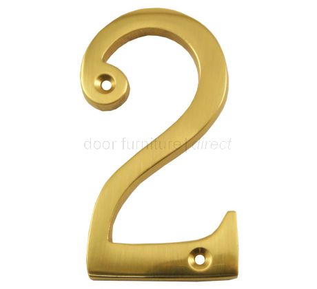 Polished Brass Screw Fixed Front Door Numbers 0-9 3in (76mm) C1560