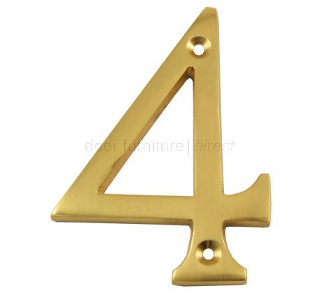 Polished Brass Screw Fixed Front Door Numbers 0-9 3in (76mm) C1560