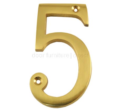 Polished Brass Screw Fixed Front Door Numbers 0-9 3in (76mm) C1560