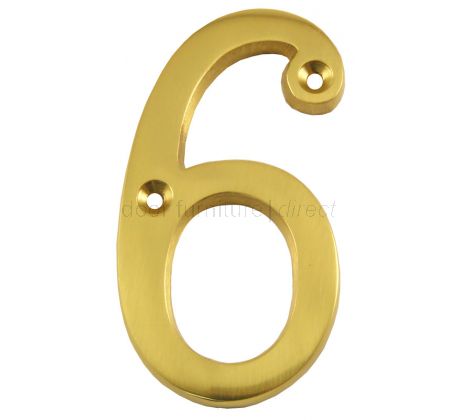 Polished Brass Screw Fixed Front Door Numbers 0-9 3in (76mm) C1560