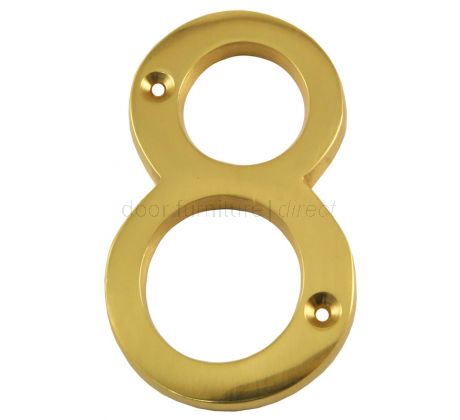 Polished Brass Screw Fixed Front Door Numbers 0-9 3in (76mm) C1560