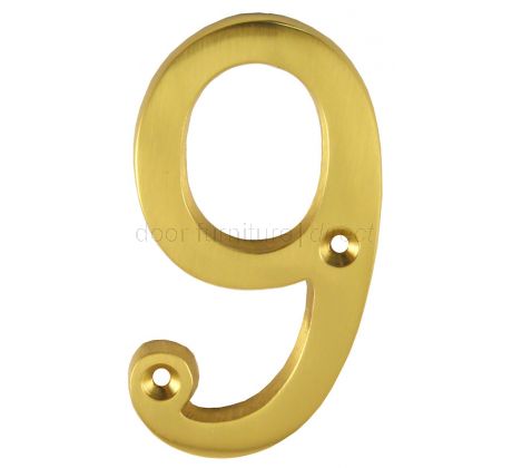 Polished Brass Screw Fixed Front Door Numbers 0-9 3in (76mm) C1560