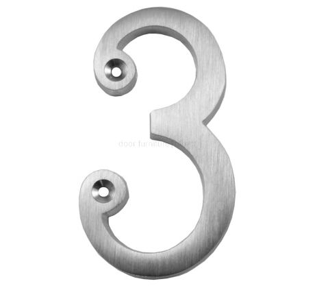 Satin Chrome Screw Fix Door Numbers 0-9 76mm C1560