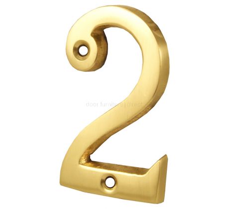 Polished Brass Screw Fixed Door Numerals 0-9 51mm C1567