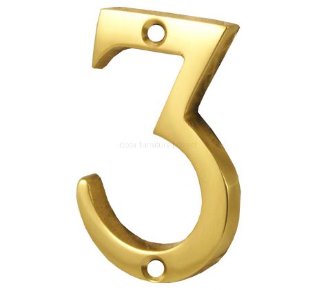 Polished Brass Screw Fixed Door Numerals 0-9 51mm C1567