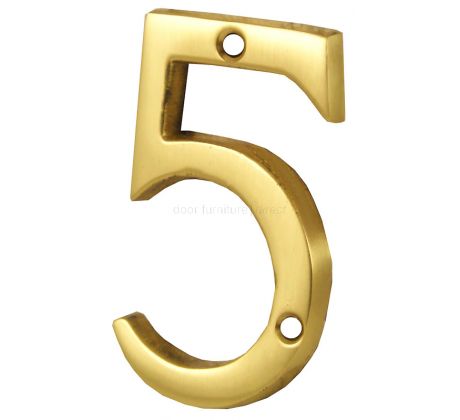 Polished Brass Screw Fixed Door Numerals 0-9 51mm C1567