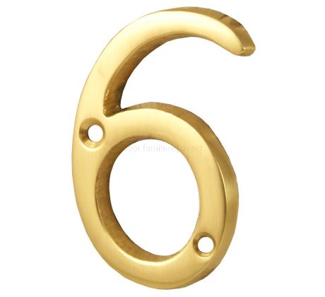 Polished Brass Screw Fixed Door Numerals 0-9 51mm C1567