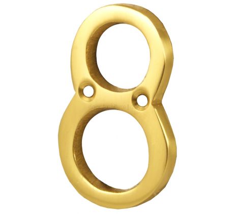 Polished Brass Screw Fixed Door Numerals 0-9 51mm C1567