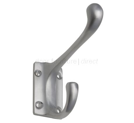 Satin Chrome Square Plate Hat and Coat Hook
