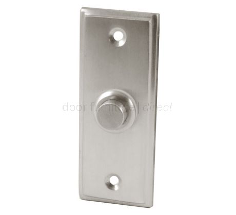 Satin Chrome Rectangular Front Door Bell Push