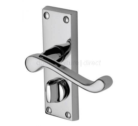 Malvern Scroll Lever Polished Chrome Privacy Lock Door Handle Set