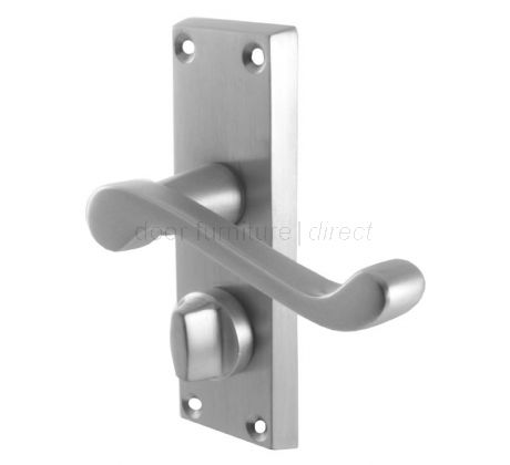 Malvern Scroll Lever Satin Chrome Privacy Lock Door Handle Set