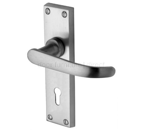 Avon Satin Chrome Straight Lever Keyhole Door Handle Set