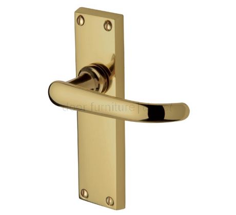 Avon Straight Lever Polished Brass Latch Door Handle Set