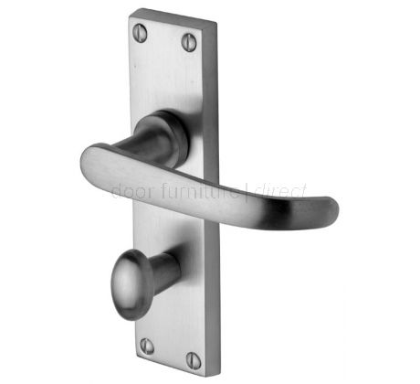Avon Straight Lever Satin Chrome Bathroom Door Handle Set