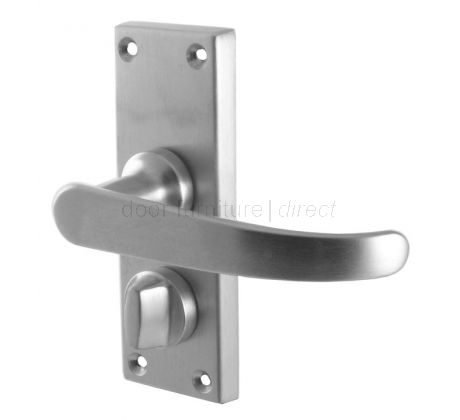 Avon Straight Lever Satin Chrome Privacy Lock Door Handle Set