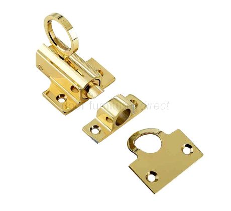 Polished Brass Fanlight Catch 45x45mm